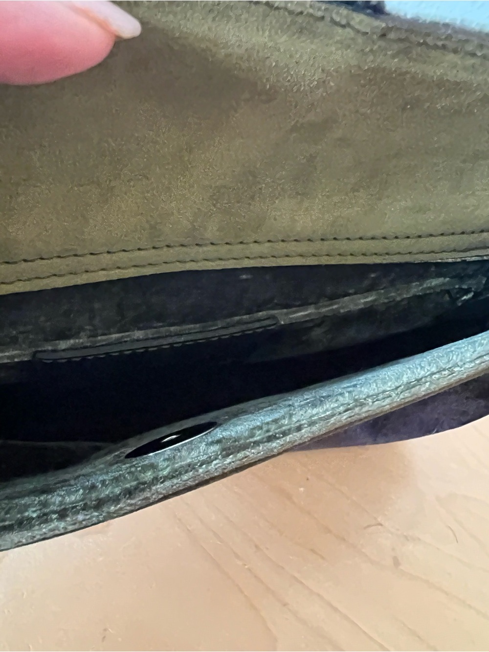 Salvatore Ferragamo Black and Teal Velvet Chain Shoulder Bag - Picture 3 of 8